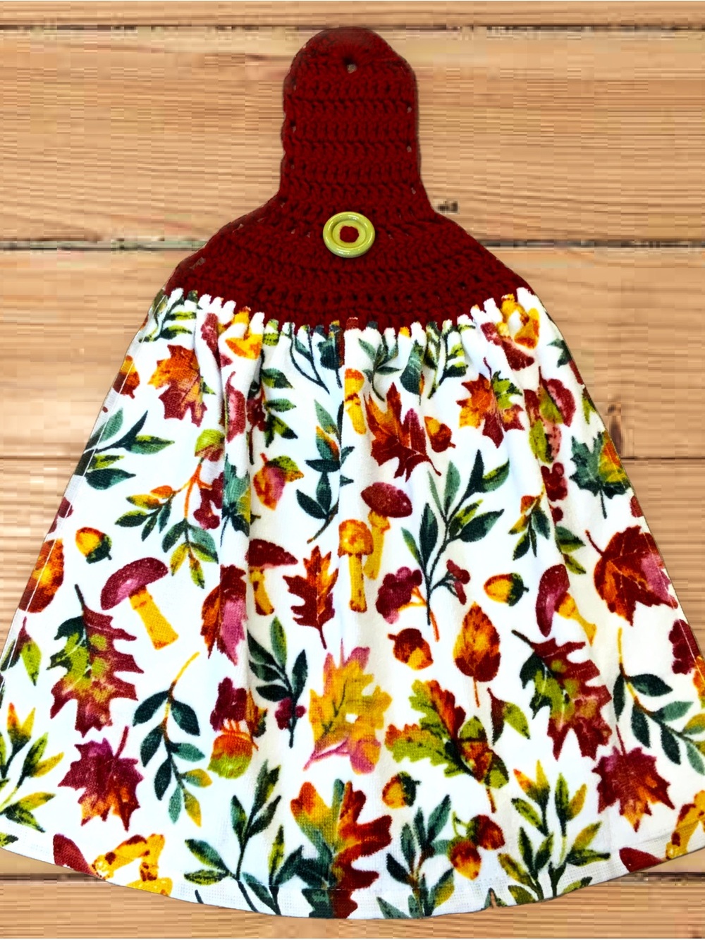 Fall Leafs Crochet Top Towel